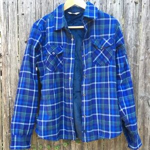 Women’s fleece lined plaid flannel shirt